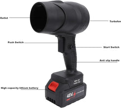 BIXMK Turbo Jet Blower, Cordless Turbo Super Power Air Duster, Stepless Speed Regulation Jet Dry